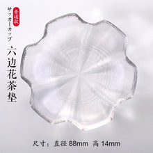 Load image into Gallery viewer, Japanese Style Glass Tea Cup Saucer Mat Pad with Glod Rim for Kung Fu Tea Coffee Coaster Jewelry Storage Trinket Dish