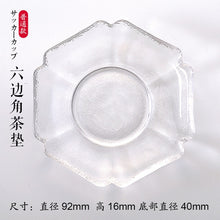 Load image into Gallery viewer, Japanese Style Glass Tea Cup Saucer Mat Pad with Glod Rim for Kung Fu Tea Coffee Coaster Jewelry Storage Trinket Dish
