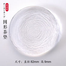 Load image into Gallery viewer, Japanese Style Glass Tea Cup Saucer Mat Pad with Glod Rim for Kung Fu Tea Coffee Coaster Jewelry Storage Trinket Dish