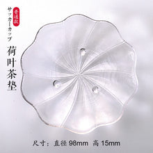 Load image into Gallery viewer, Japanese Style Glass Tea Cup Saucer Mat Pad with Glod Rim for Kung Fu Tea Coffee Coaster Jewelry Storage Trinket Dish