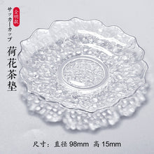 Load image into Gallery viewer, Japanese Style Glass Tea Cup Saucer Mat Pad with Glod Rim for Kung Fu Tea Coffee Coaster Jewelry Storage Trinket Dish