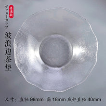 Load image into Gallery viewer, Japanese Style Glass Tea Cup Saucer Mat Pad with Glod Rim for Kung Fu Tea Coffee Coaster Jewelry Storage Trinket Dish