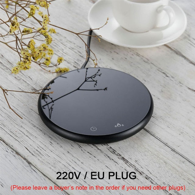 Mini Smart Coaster Cup Electric Heater Coffee Mug Water Bottle Warmer for Home Office with Timer 2 Temperatures Settings